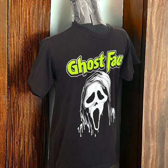 Scream Men’s Ghost Face Small Black T-Shirt With Green Letters - Picture 2 of 6